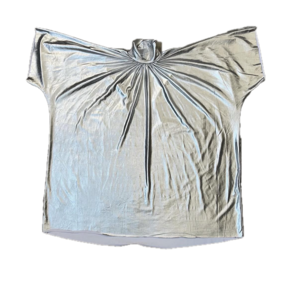 Miami Opera "Mary" Silver Lamé Raw Hem Tee SAMPLE (ORIGINAL)