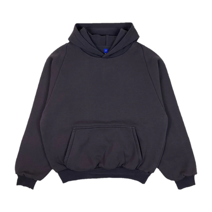YZY GAP BALENCIAGA LOGO SHRUNKEN HOODIE DARK GREY (ORIGINAL)
