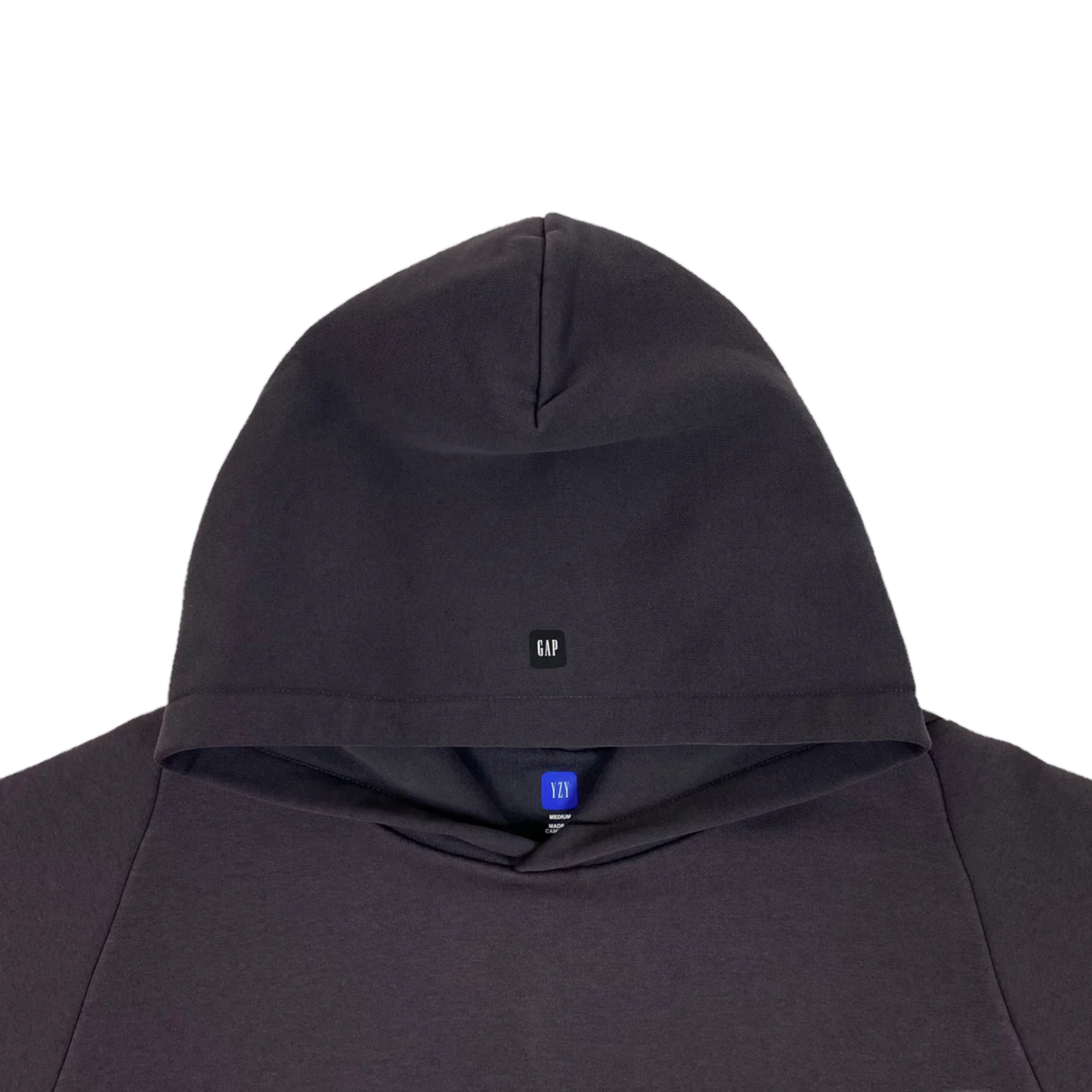 YZY GAP BALENCIAGA LOGO SHRUNKEN HOODIE DARK GREY (ORIGINAL)